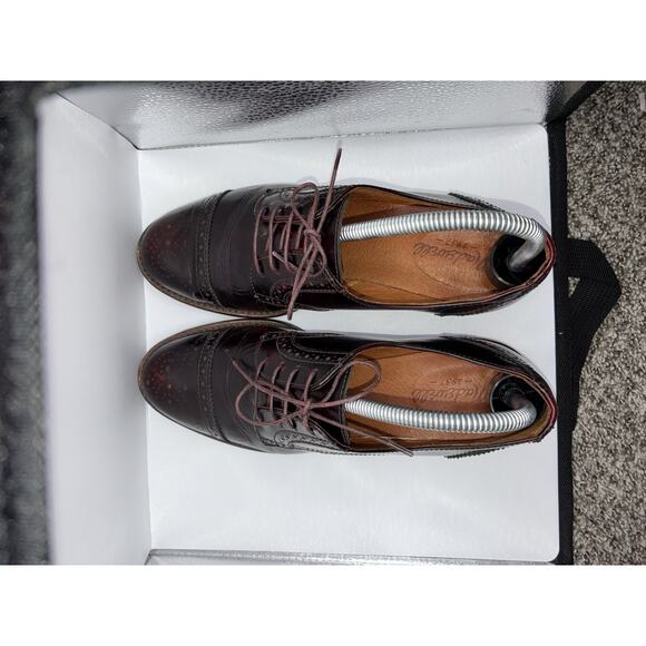 Madewell Mahogany Brown Leather Lace Up Oxfords Brogues Women’s Size 8 - Picture 7 of 9